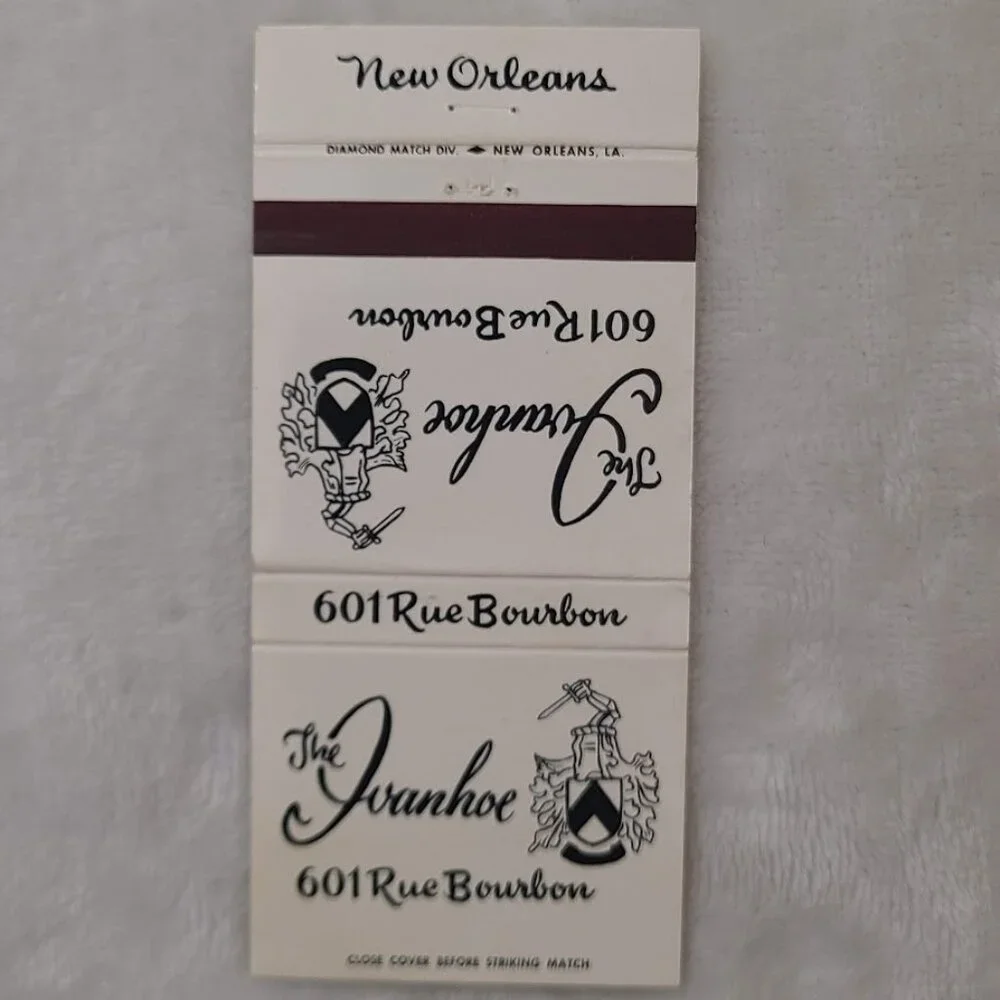 Vintage Matchbook Cover The Ivanhoe Restaurant New Orleans LA - Picture 3 of 4